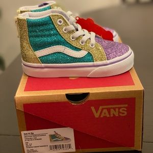 Mermaid Glitter Sk8-HI Zip Vans (NEVER BEEN WORN)